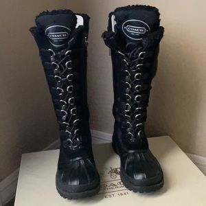 Rare Coach Snow Libby Black Suede 